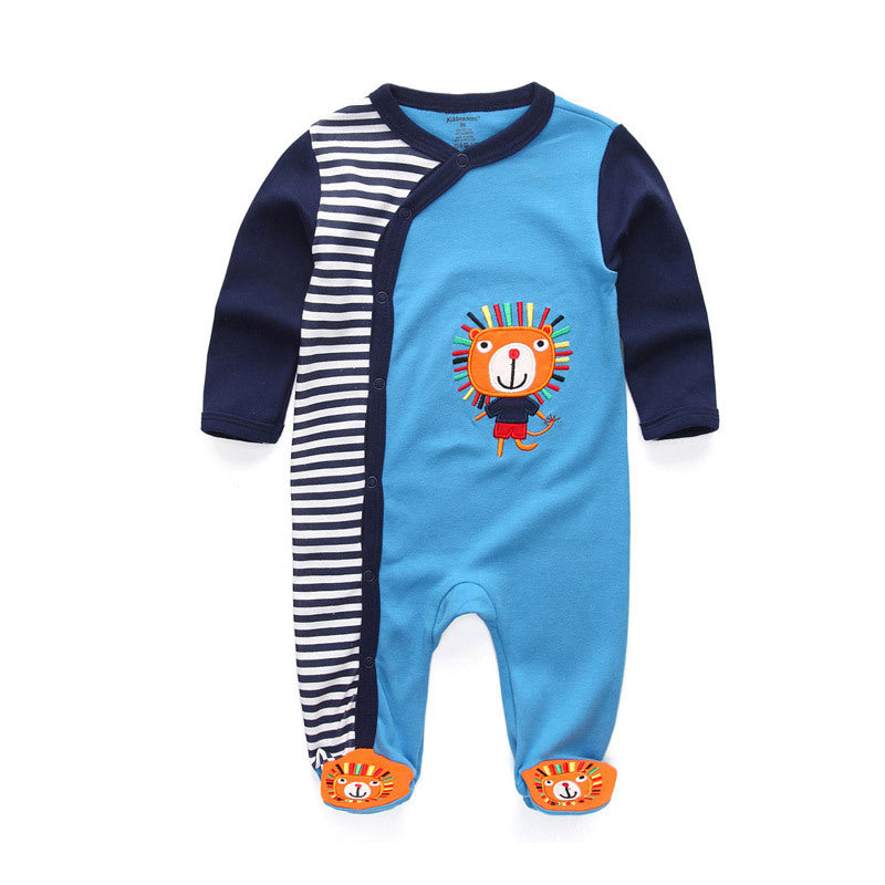 15.13 USD Combinaison bébé en pur coton à double boutonnage pour nouveau-né, vêtements pour enfants à porte fermée
