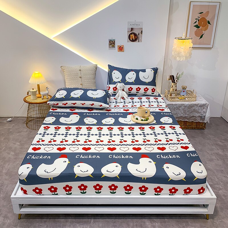 23,29/26,76/29,08 USD - Drap-housse en coton élastique à motifs géométriques, housse de matelas élastique, ensemble de literie Queen/King