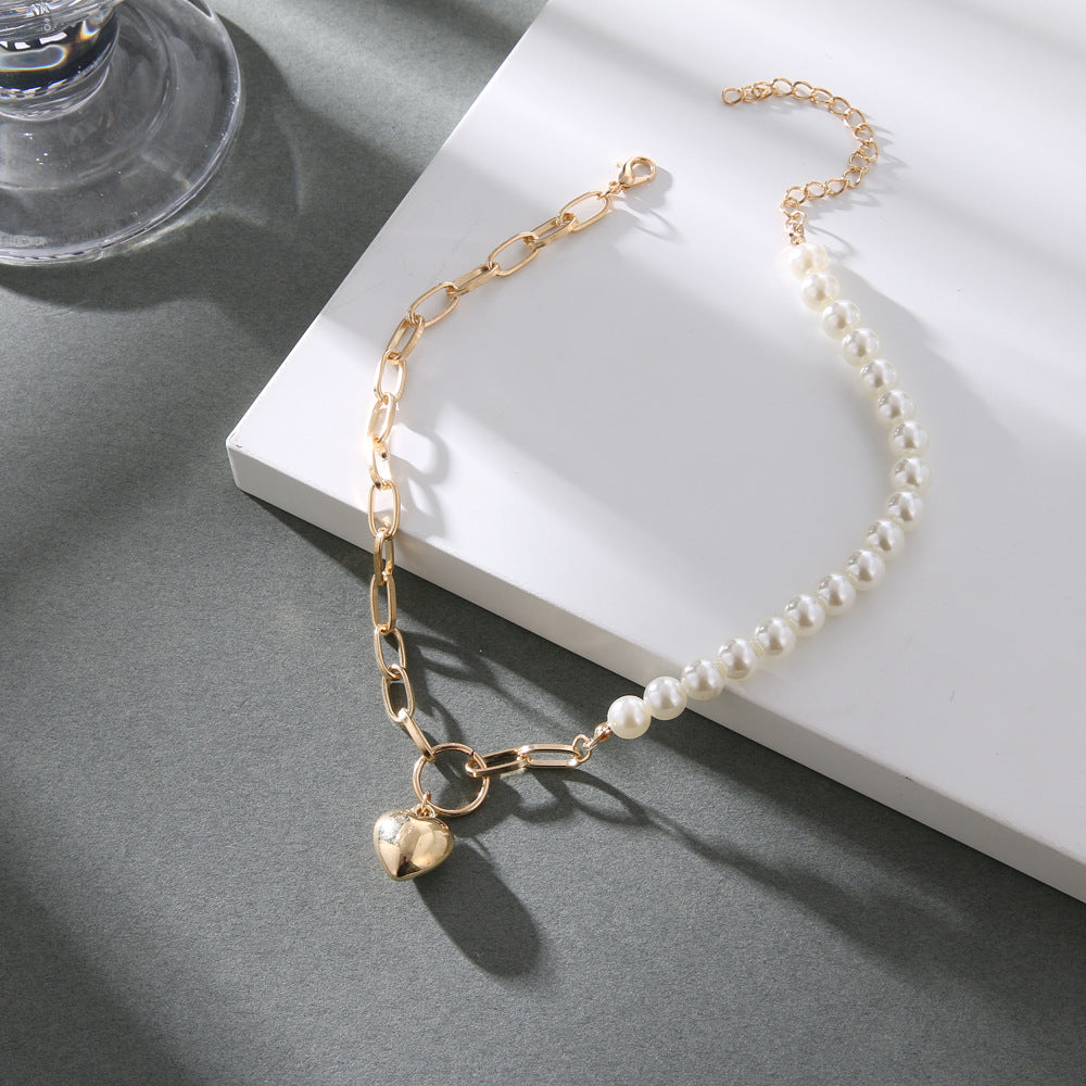 18,51 USD - Collier ras du cou en perles en forme de cœur, collier pour femme
