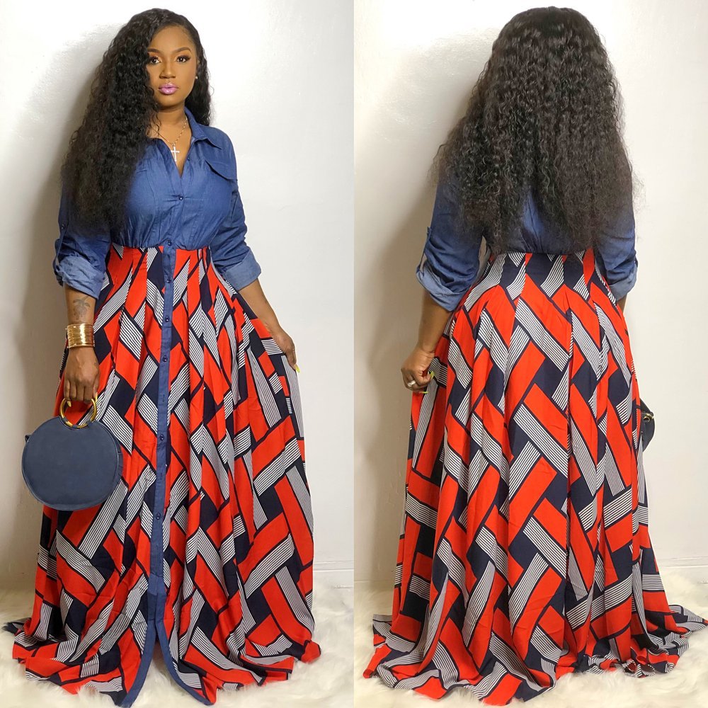 Robes africaines pour femmes – Mode printemps – Longue robe imprimée pour femme – Vêtements africains