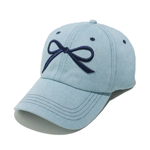 14,55 USD - Casquette de baseball en denim brodée d'un nœud