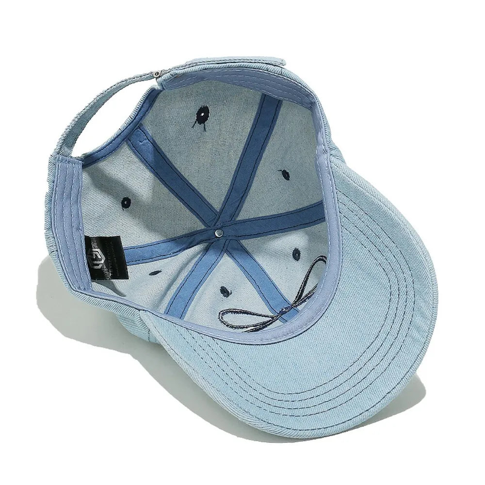 14,55 USD - Casquette de baseball en denim brodée d'un nœud