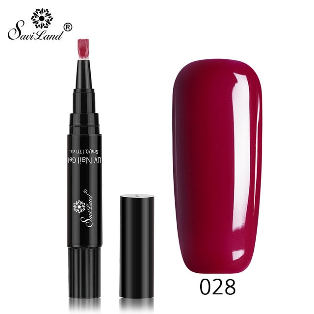 15.12 USD - Saviland 3-in-1 New Gel Nail Polish Pen: Glitter, Easy Application, 60 Colors, UV Hybrid Gel Polish, Easy to Use.