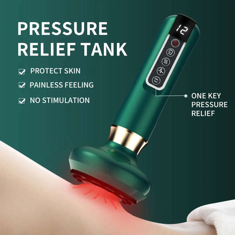 Electric Cupping Gua Sha Anti-Cellulite Massager, Beauty and Wellness Care, Slimming Massage with Infrared Heat
