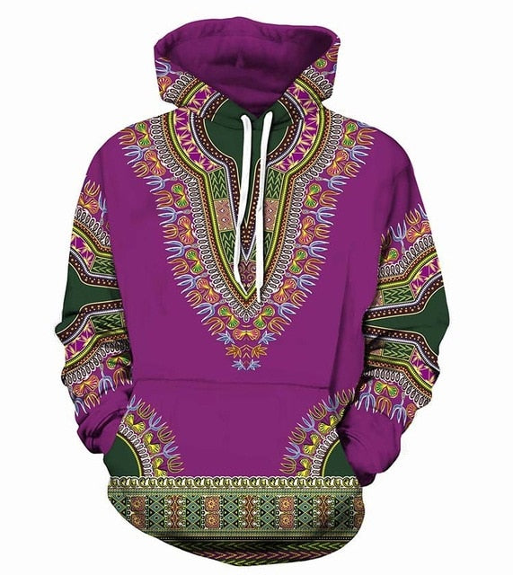 Unisex 3D Traditional Print Hoodie - African Dashiki Style - Hip-Hop Streetwear Sweatshirt