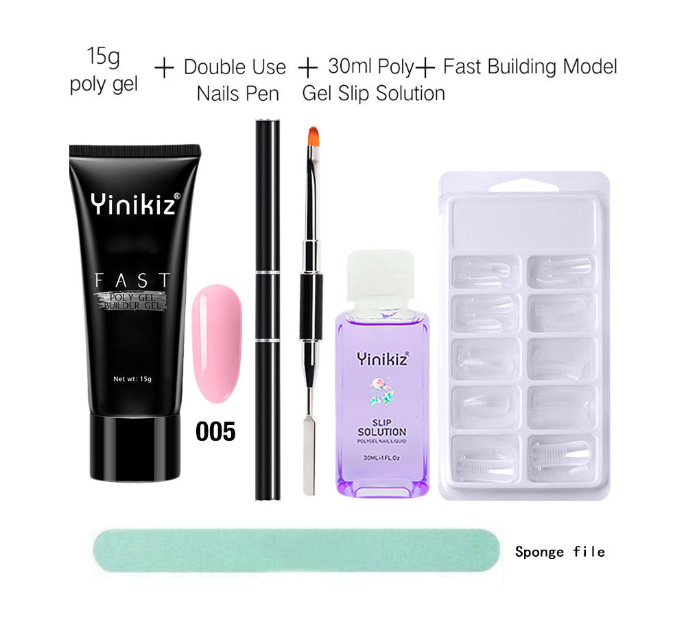 Crystalline gel, fast-extending gel, polygel