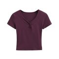 Camiseta sencilla de manga corta con botones