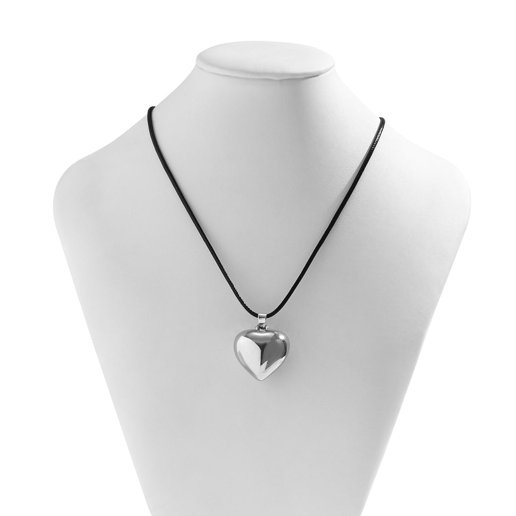 9,30/10,47 USD - Pendentif Amour Simple et Créatif, Chaîne Clavicule Polyvalente, Fil Ciré Personnalisé, Collier Vent Froid pour Femme