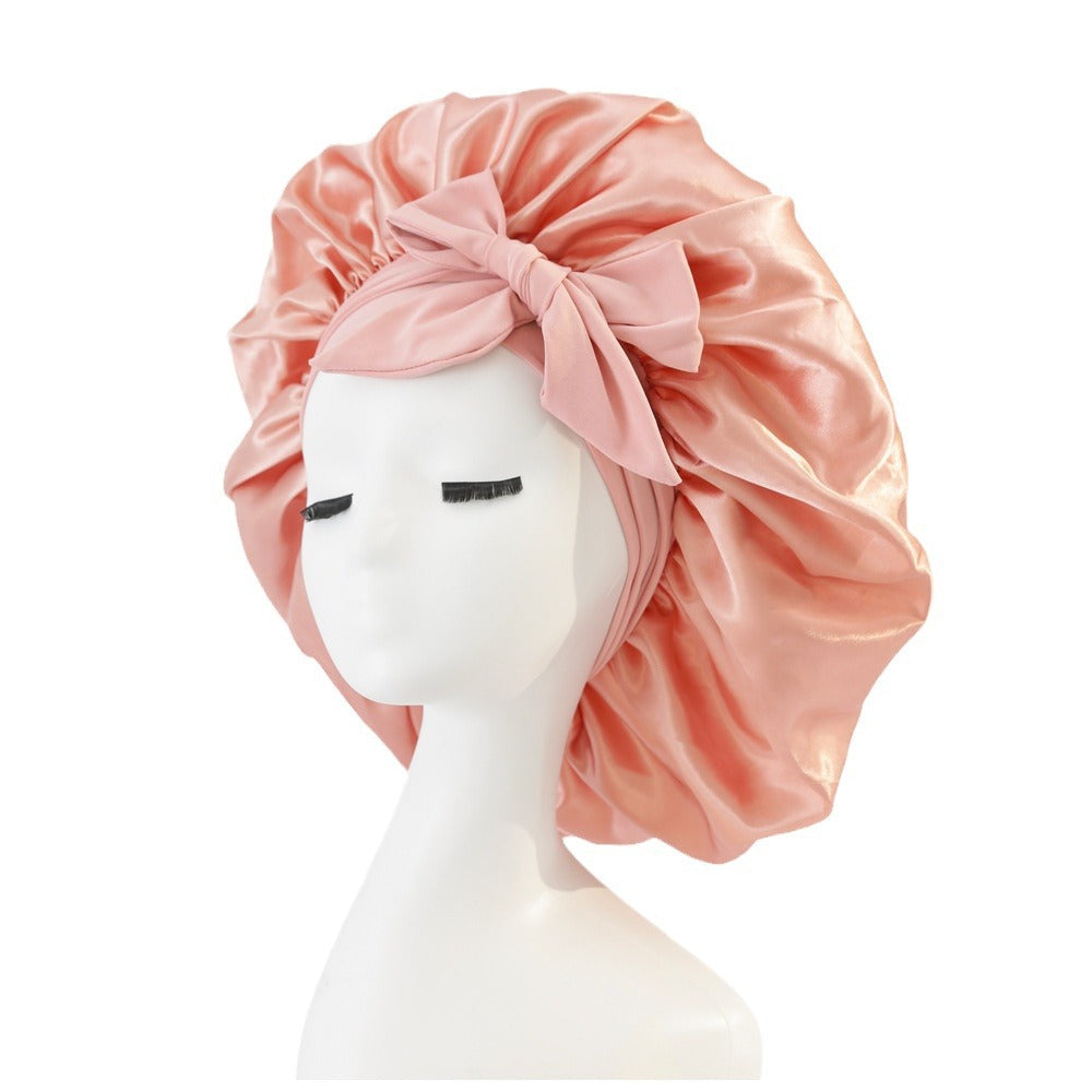 17,44 USD - Chapeau rond à nœud élastique, bonnet de nuit uni, foulard de coiffure à large bord, chapeau