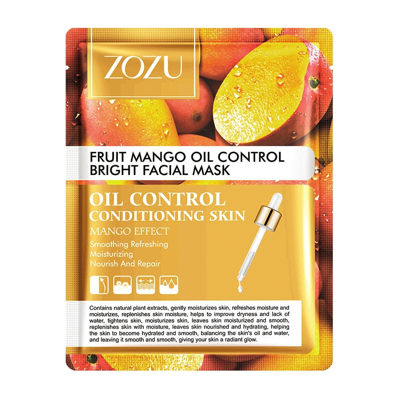 12.81 USD - ZOZU Fruit Mask Mangosteen Mango Dragon Fruit Pineapple Korean Facial Sheet Mask Anti-aging Sebum Control