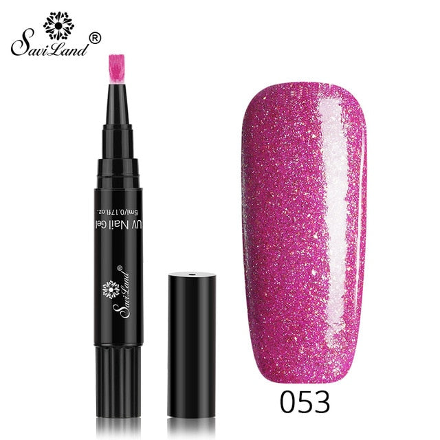 15.12 USD - Saviland 3-in-1 New Gel Nail Polish Pen: Glitter, Easy Application, 60 Colors, UV Hybrid Gel Polish, Easy to Use.
