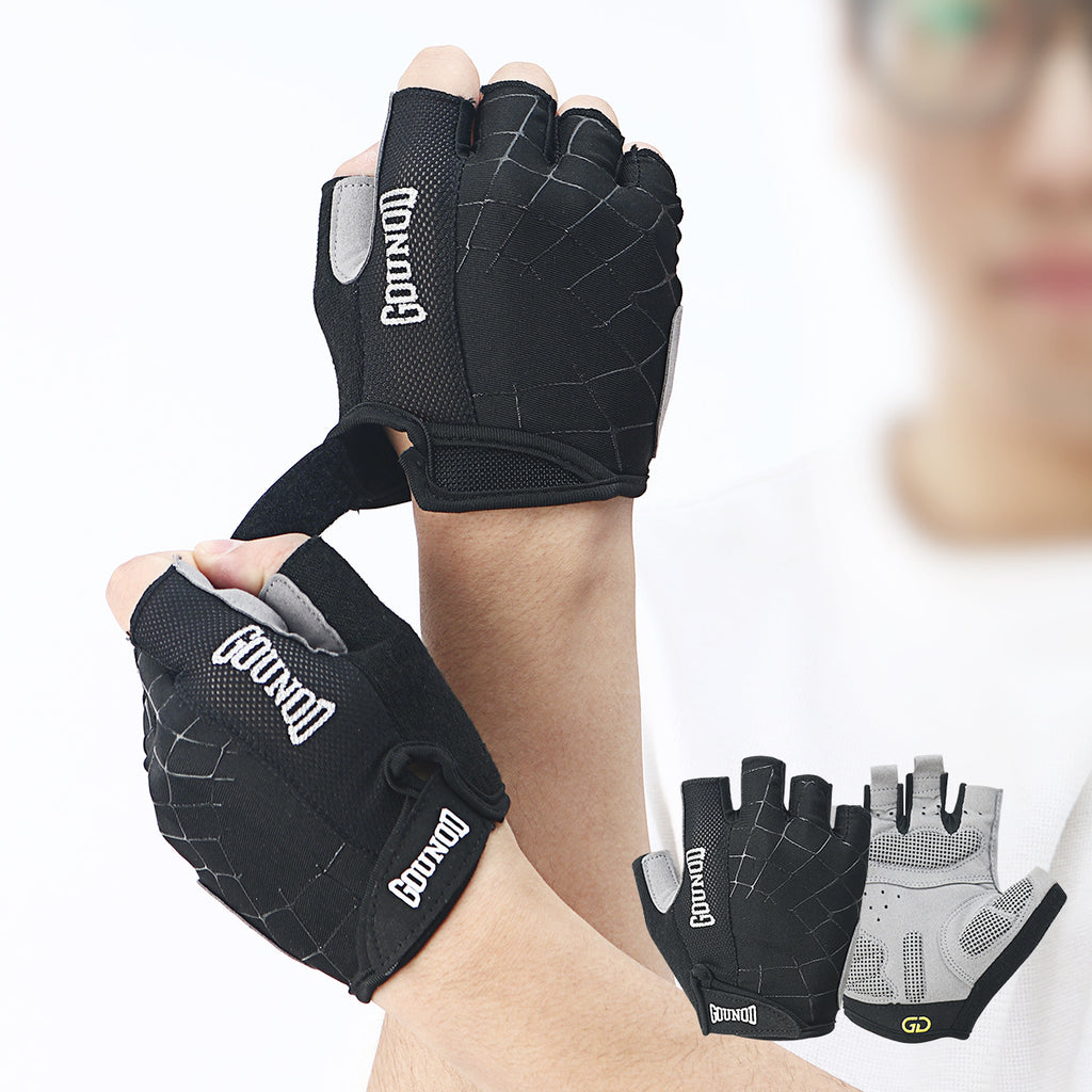 17,44 USD - Gants en forme de toile d'araignée avec paume renforcée antidérapante et résistante à l'usure, et tissu éponge pour essuyer la transpiration.