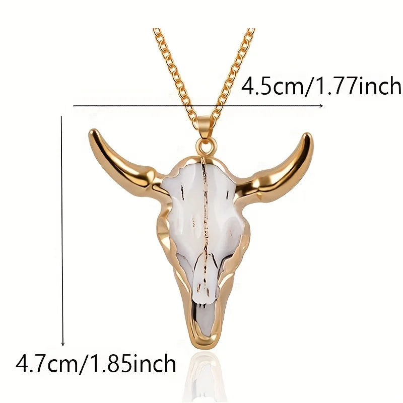 Collier pour homme avec pendentif tête de taureau