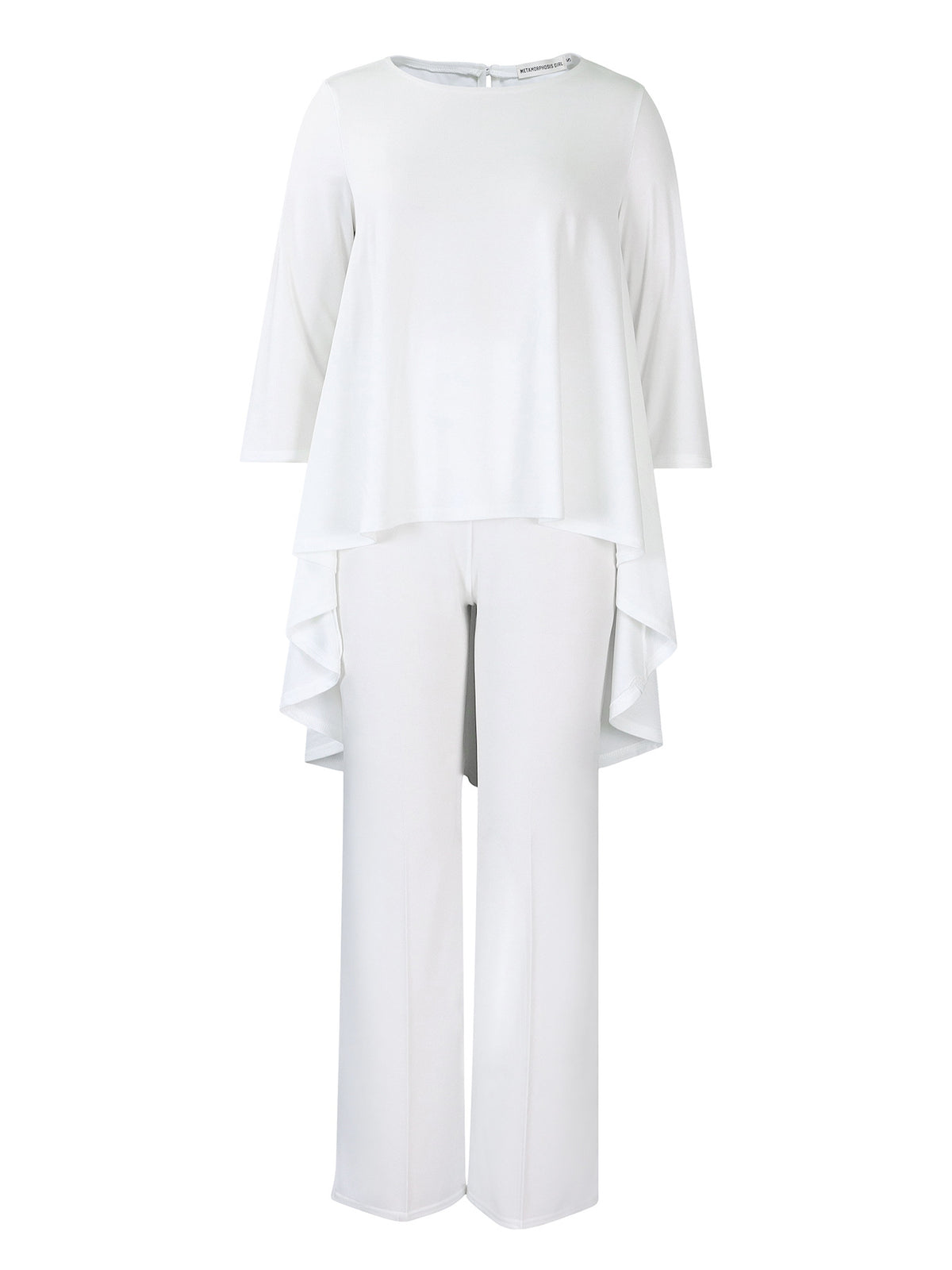 Ensemble élégant deux pièces de style africain : haut ample et asymétrique tendance avec pantalon