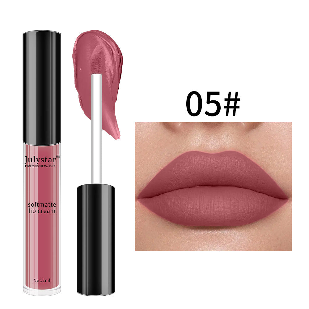 brillo labial mate dulce, labial líquido hidratante mate de larga duración