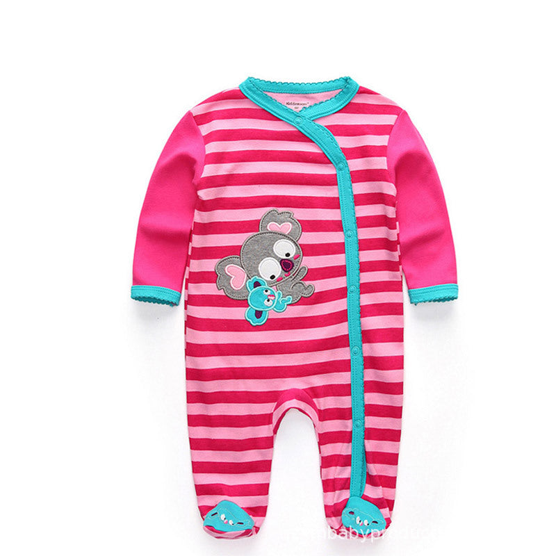 15.13 USD Combinaison bébé en pur coton à double boutonnage pour nouveau-né, vêtements pour enfants à porte fermée