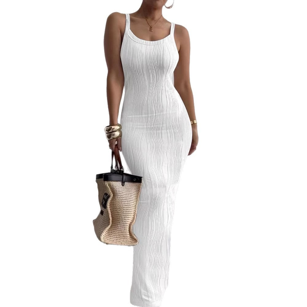 24.45 USD - Elegant Sleeveless Bodycon Maxi Dress for Women, Perfect for Summer.