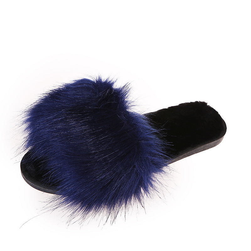 $23.28 USD - Plush slippers can be worn outside the house. Plus size slippers for women.