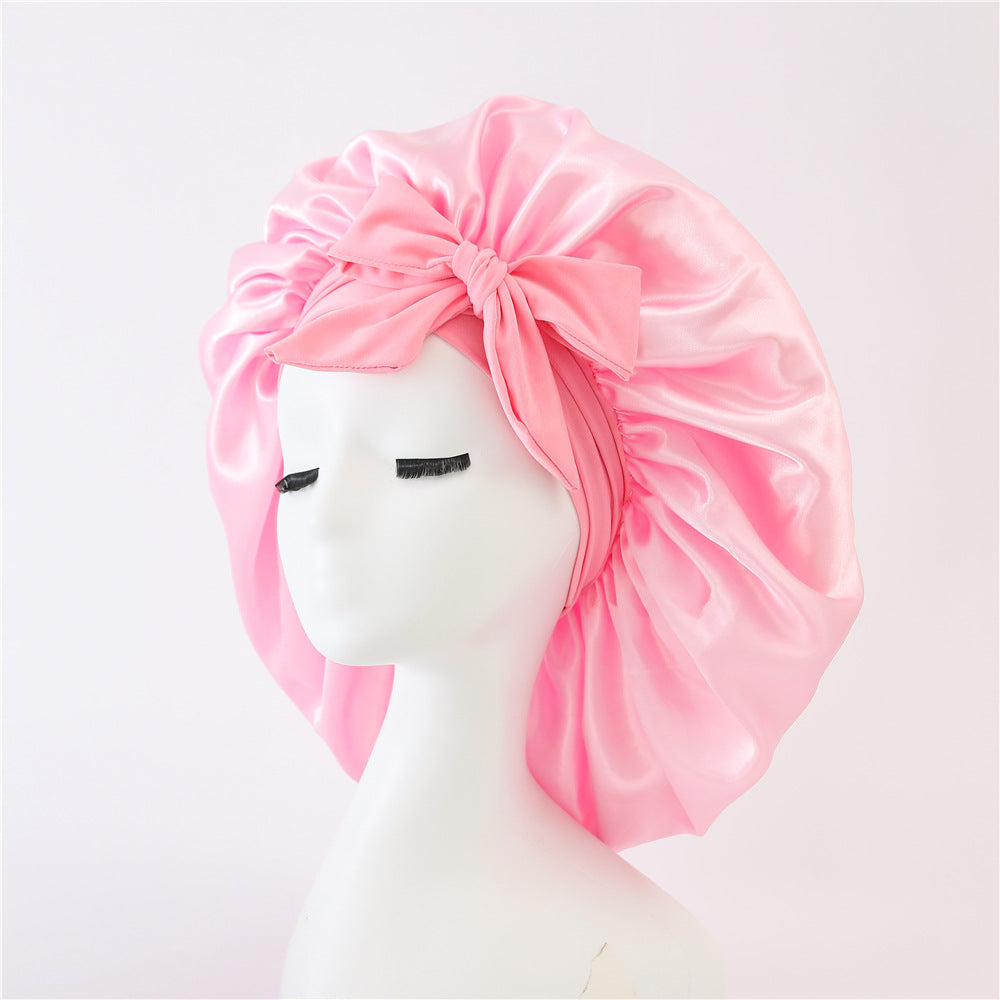 $17.44 - Round hat with elastic knot, plain sleep cap, wide-brimmed headscarf, hat