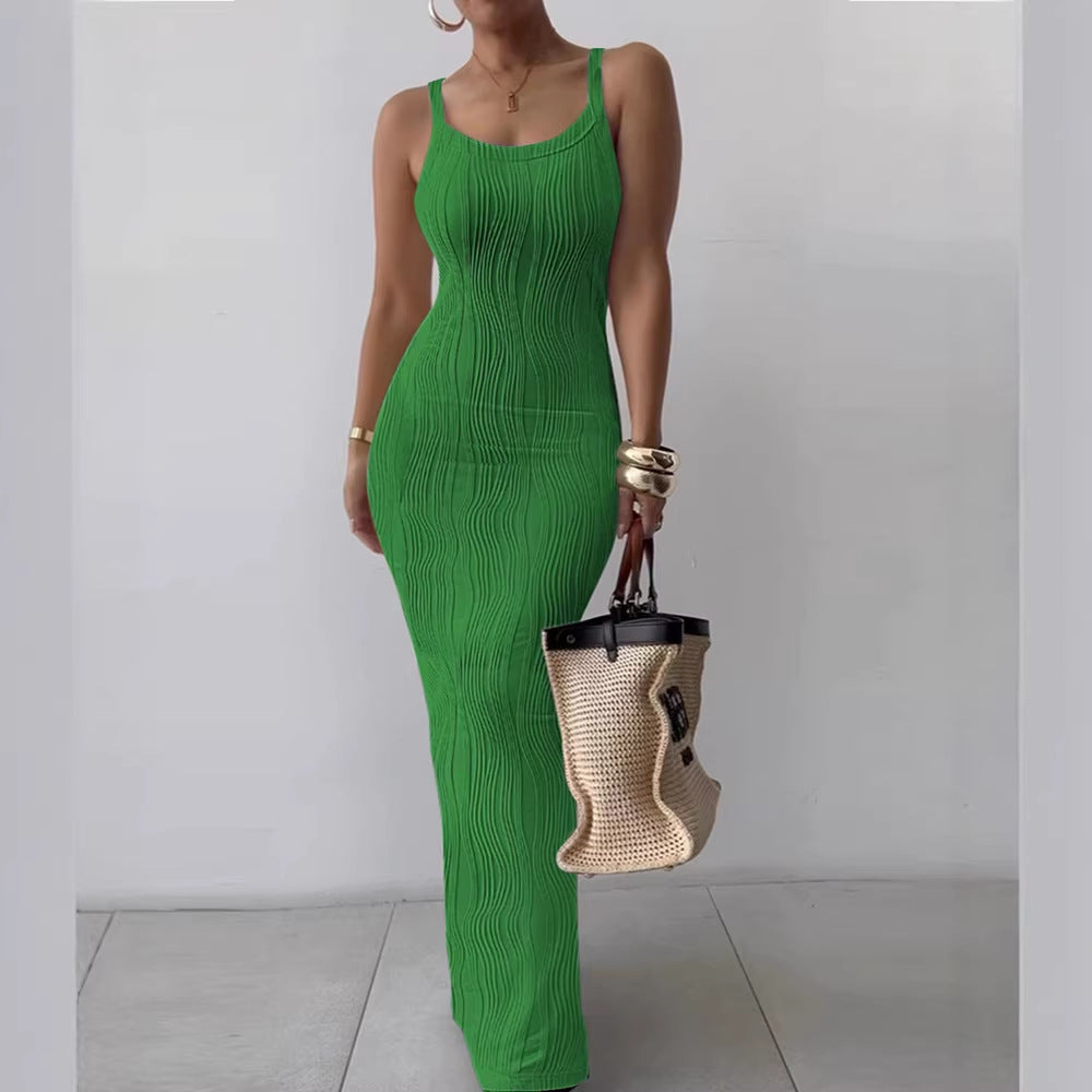 24.45 USD - Elegant Sleeveless Bodycon Maxi Dress for Women, Perfect for Summer.