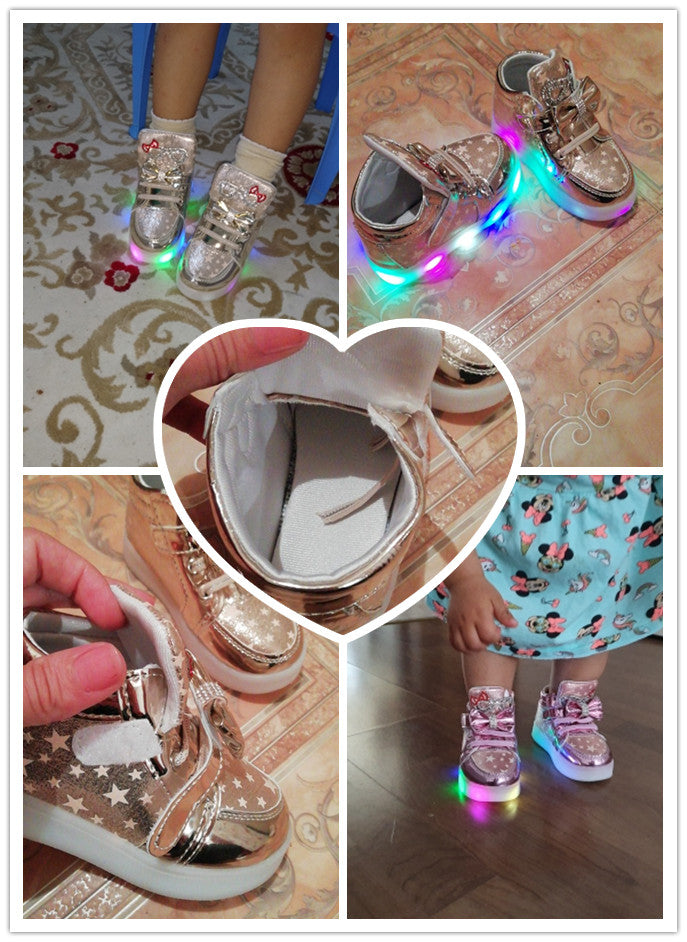 Chaussures pourj bébés et tout-petits, baskets tendance pour enfants, filles et garçons, chaussures lumineuses et colorées à étoiles, chaussures décontractées pour enfants.