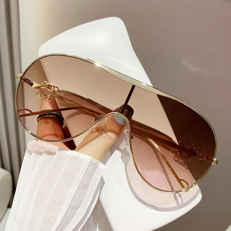 USD 16.28 - One Piece Metal Sunglasses, Large Frame One Piece Sports Glasses, Windproof Cycling Sunglasses, Top Sunglasses for Men and Women