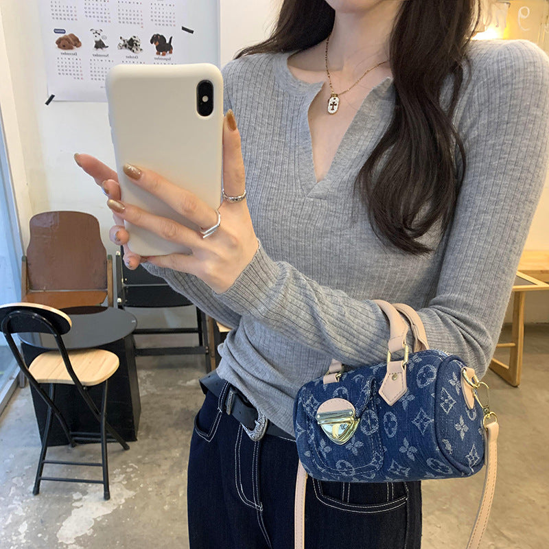 27.36 USD - Women's Sexy V-Neck Slim Fit Wool Lingerie Top