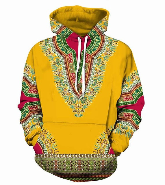 Unisex 3D Traditional Print Hoodie - African Dashiki Style - Hip-Hop Streetwear Sweatshirt
