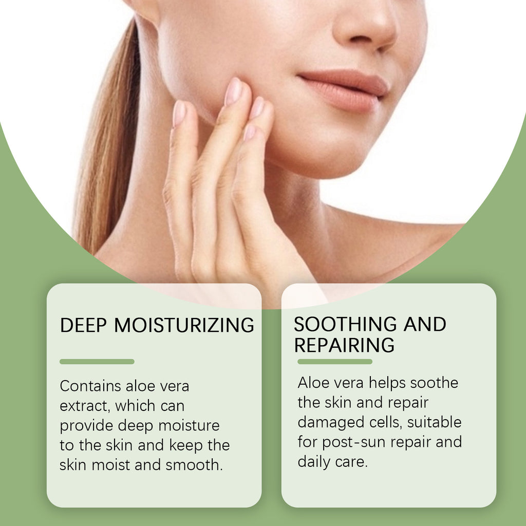 24.69 USD - Aloe Vera Soothing Gel, hydrating facial care, moisturizing care for acne-prone skin, soothing after-sun care, aloe vera gel cream