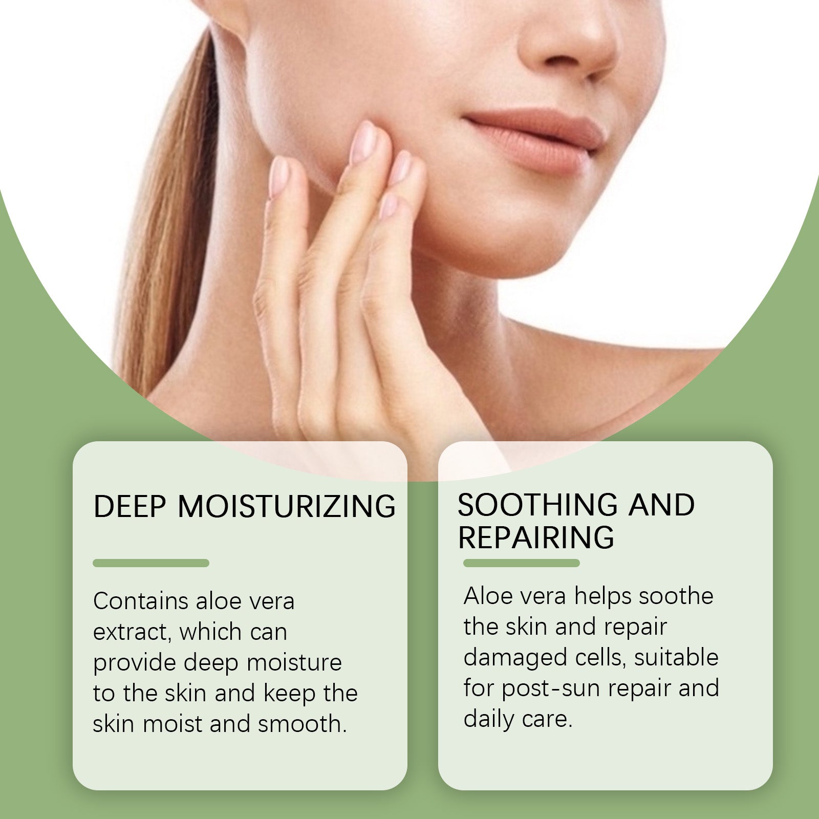 24.69 USD - Aloe Vera Soothing Gel, hydrating facial care, moisturizing care for acne-prone skin, soothing after-sun care, aloe vera gel cream