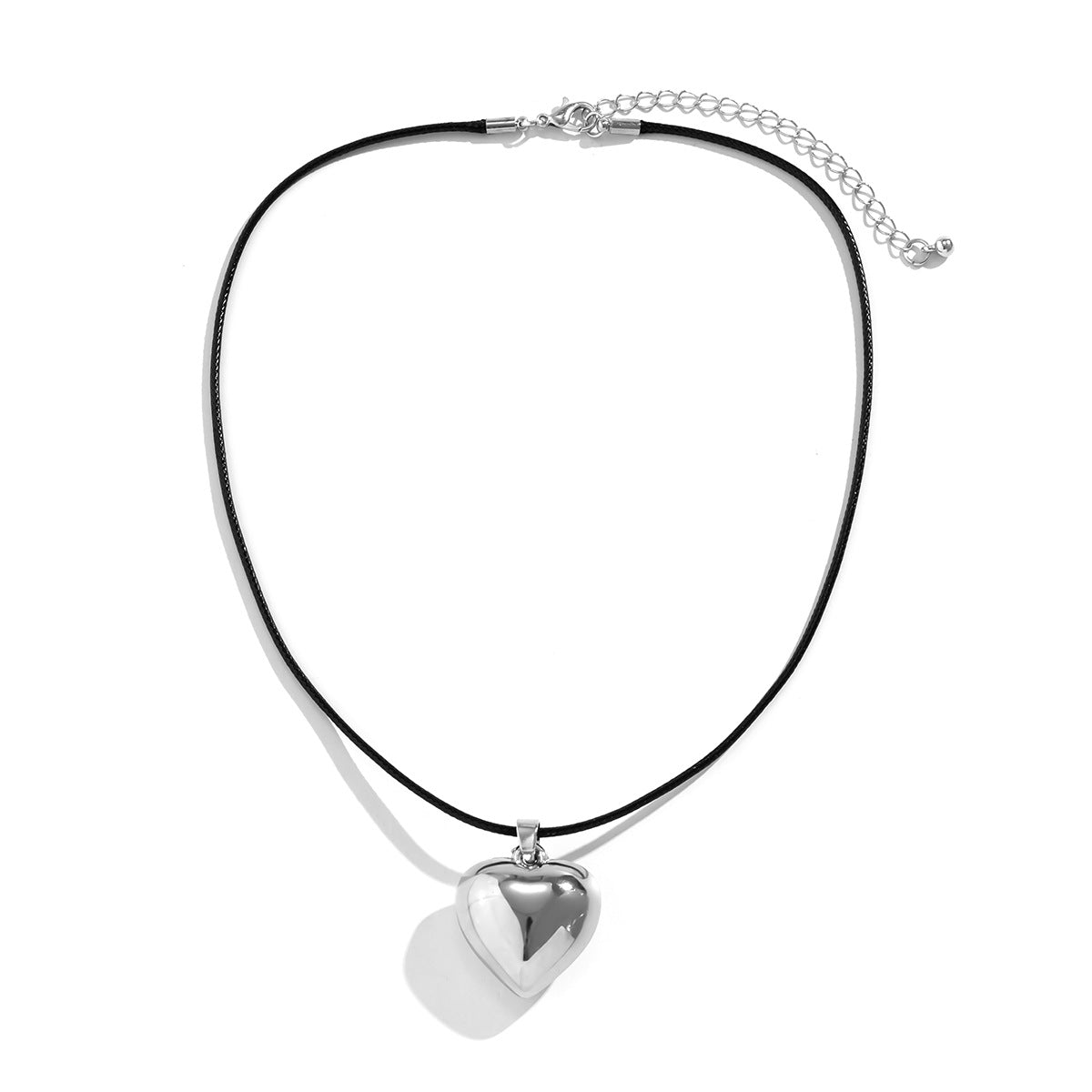 9.30/10.47 USD - Simple and Creative Love Pendant, Versatile Clavicle Chain, Personalized Waxed Cord, Cold Wind Necklace for Women