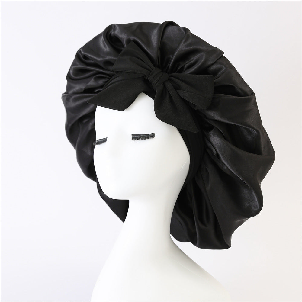 17,44 USD - Chapeau rond à nœud élastique, bonnet de nuit uni, foulard de coiffure à large bord, chapeau