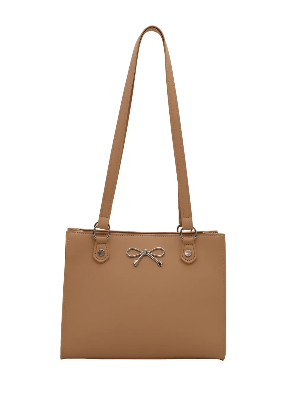 PU leather bag with bow
