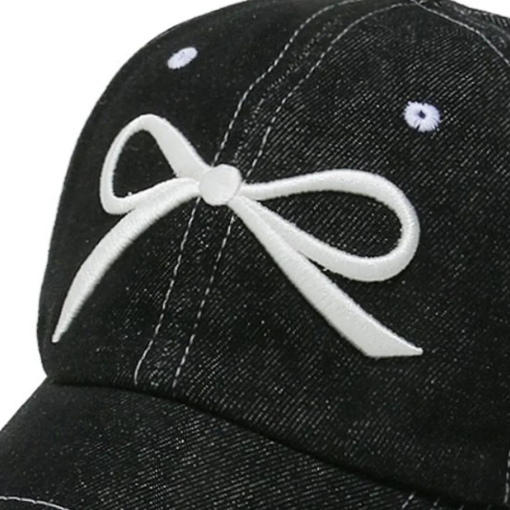 14,55 USD - Casquette de baseball en denim brodée d'un nœud
