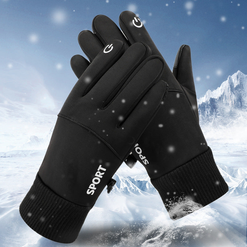 Gants d'extérieur pour hommes en hiver, chauds et moelleux, compatibles avec les écrans tactiles, antidérapants, coupe-vent et imperméables ; gants pour femmes en hiver.
