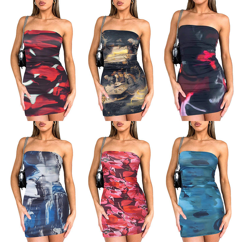 $17.47 - Women's Strapless Printed Bodycon Dress