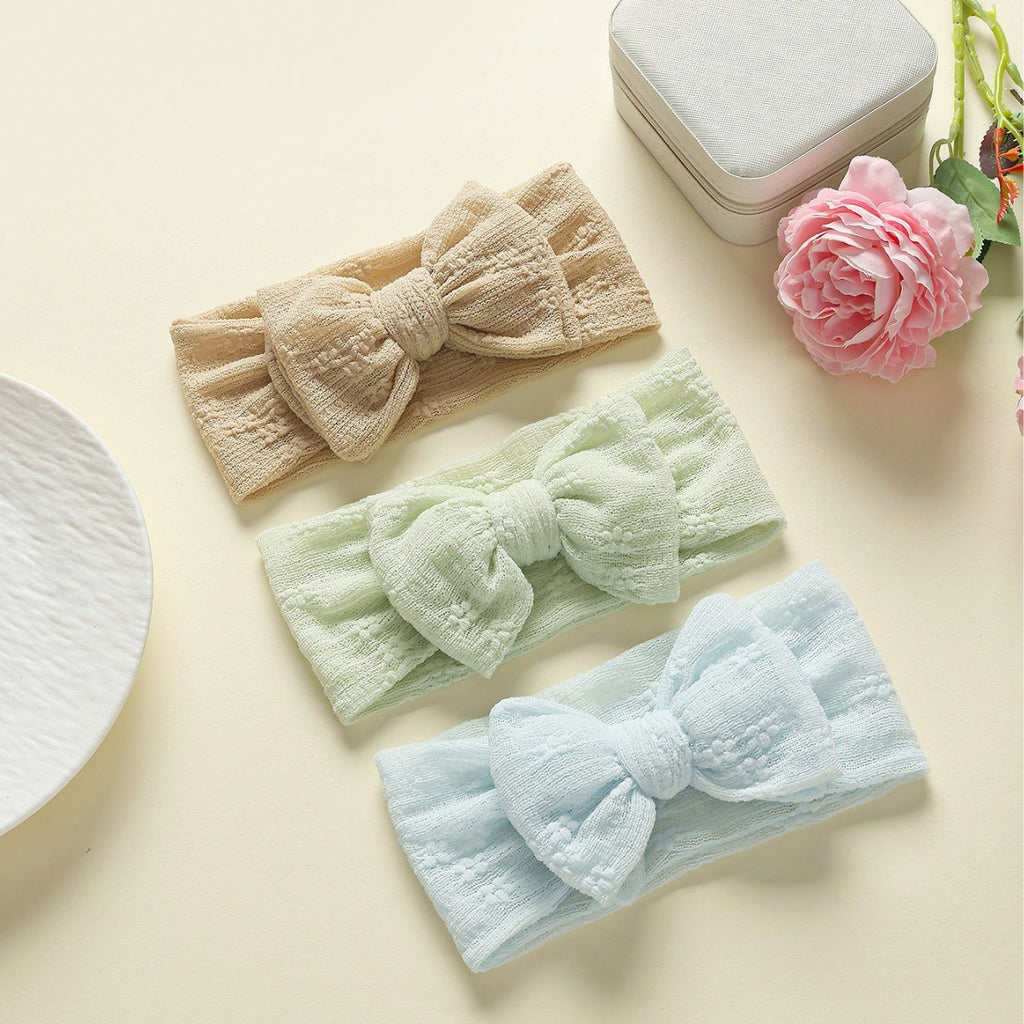 11.64 USD Accessoires pour cheveux d'enfants, bandeau à nœud double couche en dentelle et maille pour bébé