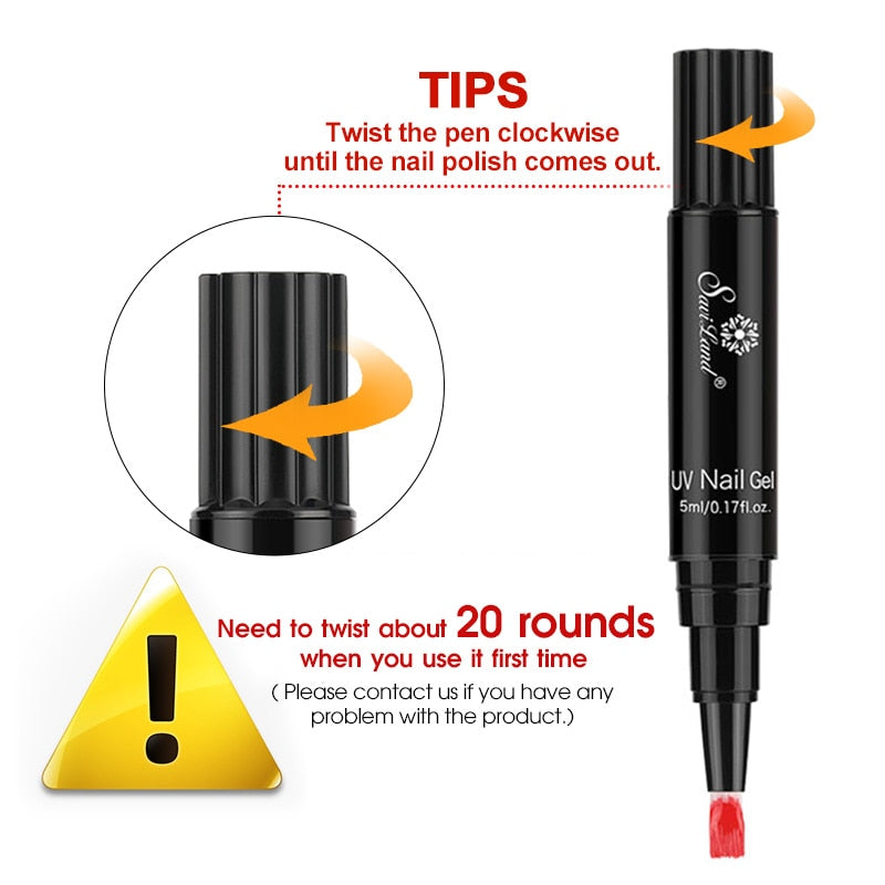 15.12 USD - Saviland 3-in-1 New Gel Nail Polish Pen: Glitter, Easy Application, 60 Colors, UV Hybrid Gel Polish, Easy to Use.