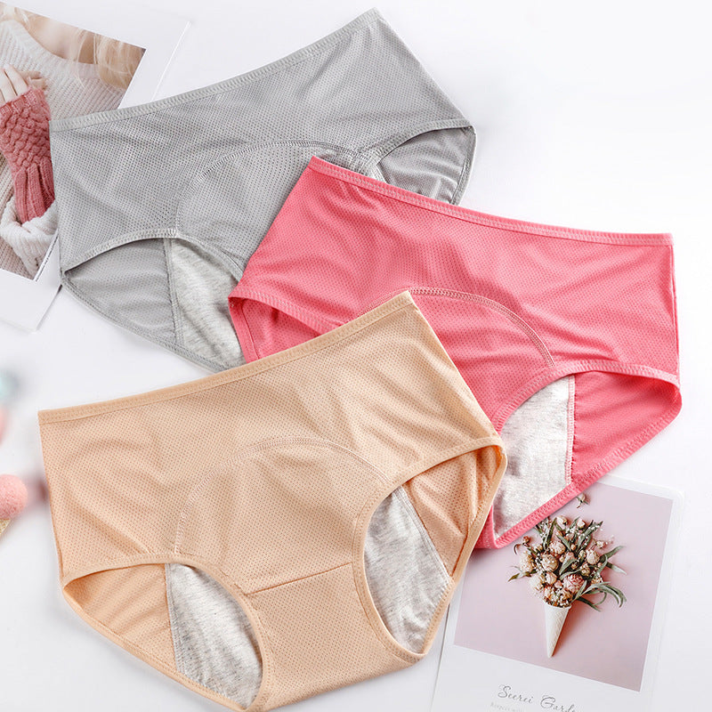 10,48 USD - Culottes hygiéniques triangulaires confortables en maille anti-fuites pour femmes