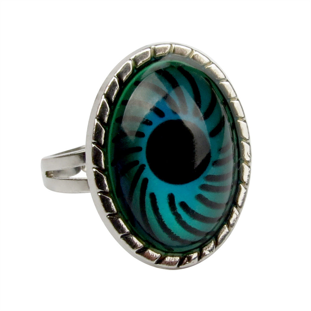 USD 13.98 - Vintage thermochromic ring for women, glamorous and elegant style, adorned with gemstones.