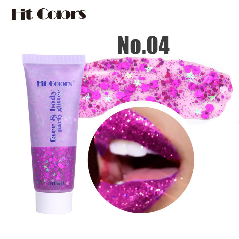 13,97 USD - Fit Colors Gel à paillettes écailles de sirène Visage Corps Lèvres Ombre à paupières à paillettes Maquillage de scène polarisé lumineux