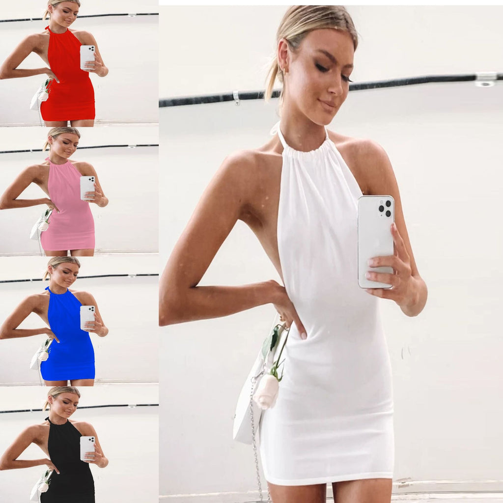 23,29 USD - Robe dos nu à bretelles pour femme