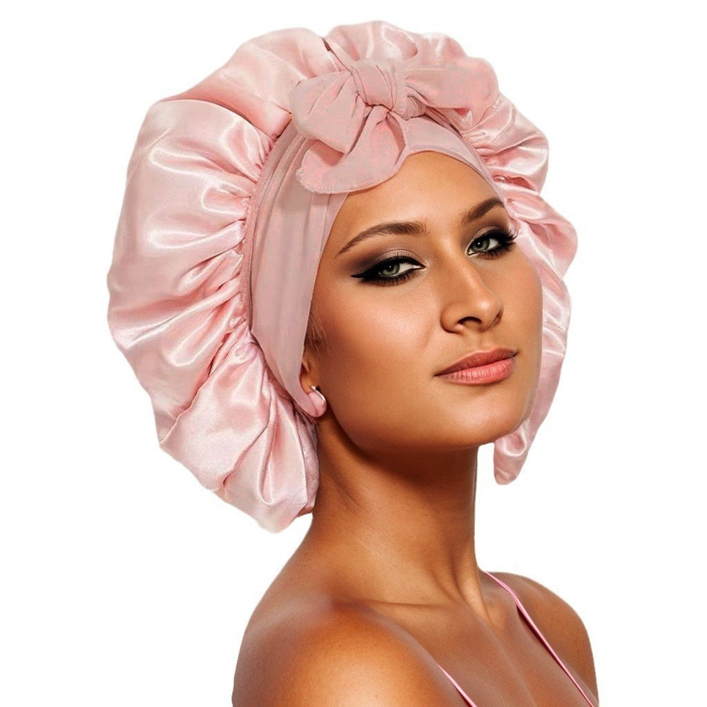 $17.44 - Round hat with elastic knot, plain sleep cap, wide-brimmed headscarf, hat