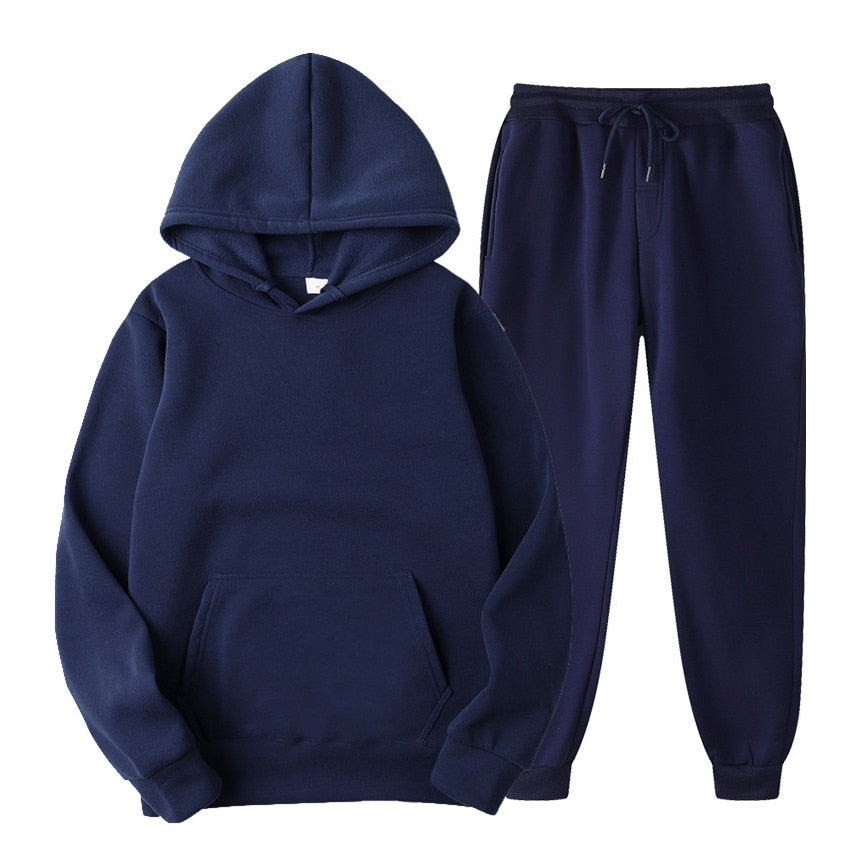 26,78 USD - Ensemble de survêtement homme  et femme mixte sweat à capuche et pantalon de jogging, deux pièces, style décontracté.