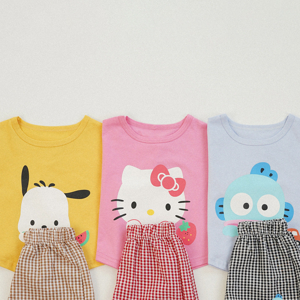23,29 USD - Ensemble à carreaux pour enfants de style dessin animé