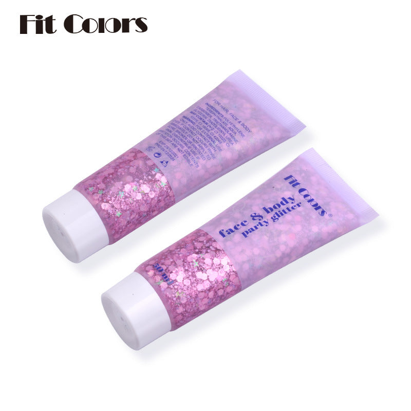 13,97 USD - Fit Colors Gel à paillettes écailles de sirène Visage Corps Lèvres Ombre à paupières à paillettes Maquillage de scène polarisé lumineux