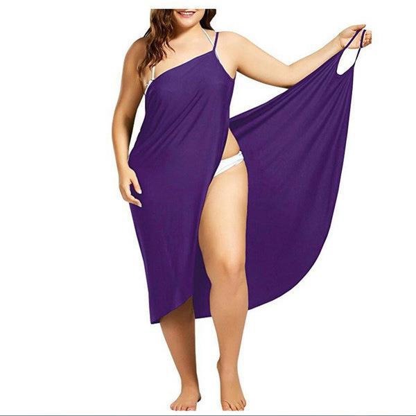 Robe style moderne avec jupe de plage sexy à bretelles unie