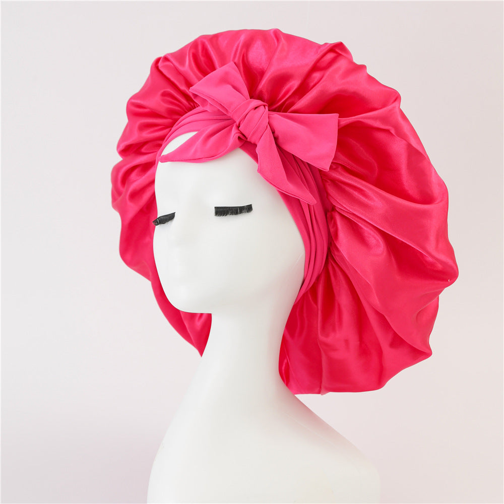 $17.44 - Round hat with elastic knot, plain sleep cap, wide-brimmed headscarf, hat