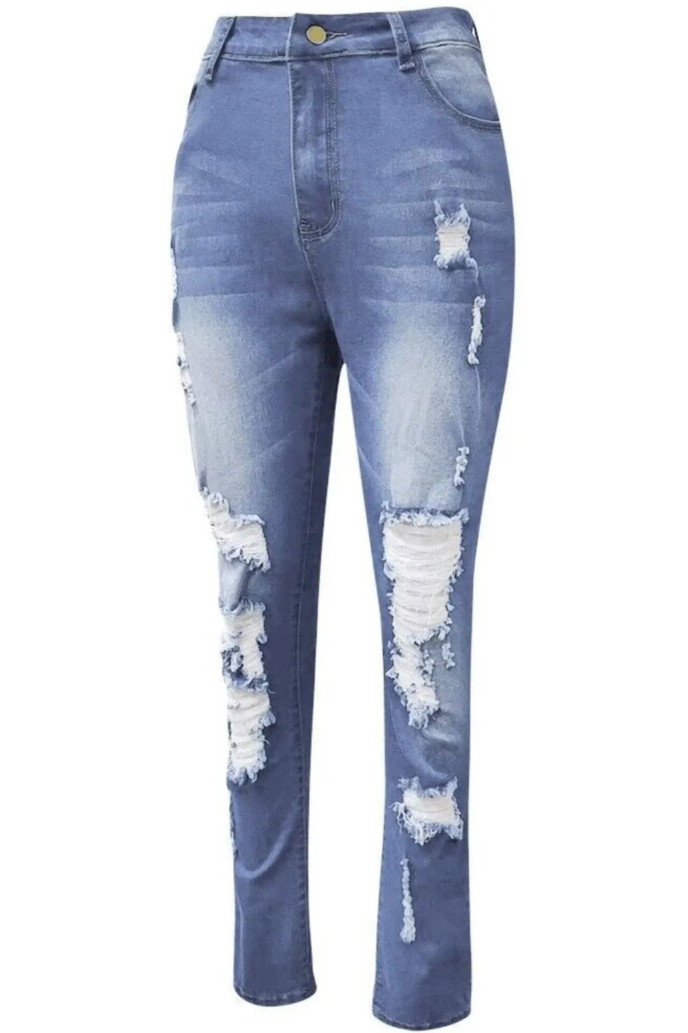 Jeans skinny délavés grande taille