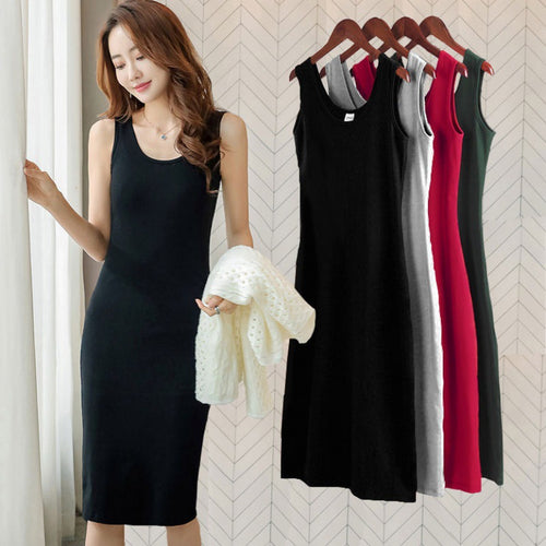$13.97 USD - Women's Plus Size Basic Long Strap Sleeveless Summer Dress